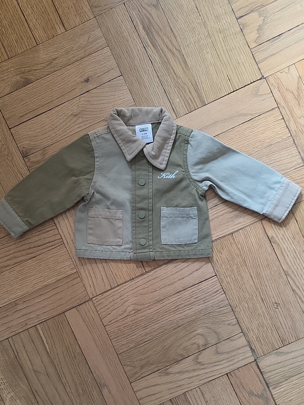 Kith Baby Colorblock Jacket - Olive, Tan & Light Gray NWOT